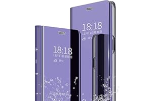 TEYYOS Funda Adecuado para Xiaomi Redmi Note 13 Pro Plus 5G/Note 13 Pro+ 5G, Moda Delgado Perspectiva Espejo de Lujo Tapa del Tirón Fundas, Púrpura-Azul