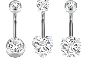 Aucuu Anneau de Nombril en Acier Chirurgical 14G, Bijoux de Corps pour Femmes et Hommes