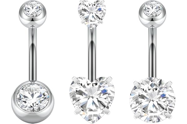 Aucuu Anneau de Nombril en Acier Chirurgical 14G, Bijoux de Corps pour Femmes et Hommes