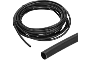 sourcing map 4mm Heat Shrink Tubing Waterproof, 4:1 Dual Wall Marine Adhesive Lined Industrial Heat Shrink Tube Wiring Wrap 20ft 3/16 Inch, Black-6m