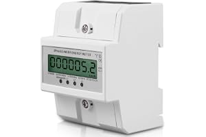 3-fas elmätare, 100 A trefas elmätare, kalibrerad elmätare med LCD-display, 50/60 Hz digital elmätare, 3-fas, 4 ledare, för DIN-skena, undermätare