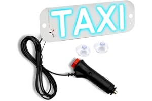 OURBEST Taxi Sign，Taxi LED Light Sign Décor for Cars LED Removable Rideshare Driver Taxi Light up Sign Decor Accessories for DC 12