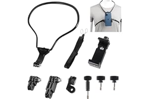 Fhioevt Supporto da Collo per Telefono POV/Vlog con Clip Telefono e Cinghia di Supporto per Telefono Supporto da Collo per POV/Vlog