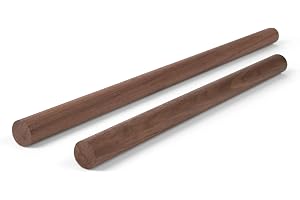 Valnöt rund stång Ø 25 mm [300–1 000 mm valbar längd ] – släthyvlad massiv trästång – naturlig och tekniskt torkad – perfekt för möbelkonstruktion och gör-det-själv (naturlig, 25 x 300 mm)