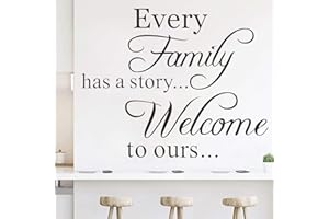 MAOMAOCHA Vinyl Wall Quotes Stickers Every Family Has a Story Welcome to Ours Saying Wall Decal Enthusiasm Letter Vinyl Decor Art Mural for Living Room Bedroom