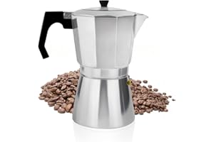 ACTIV CUISINE Espressokocher 6 Tassen aus Aluminium, Espressokanne Espresso Mokka Maker Mokkakanne italienische Kaffeekocher mit transparenter Deckel, 300 ml