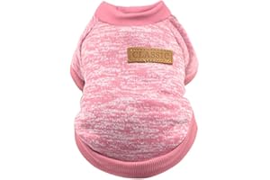 Tonsee Accessoire Hundejacken für den Winter Winddicht Wasserdichter Haustier-Hundewelpen-klassischer Pullover-Fleece-Pullover-Kleidung-Warmer Pullover-Winter Rollkragenpullover Für Hunde (Pink, XS)