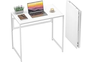 GreenForest Scrivania Pieghevole Senza Montaggio, 80 cm Scrivania Salvaspazio per Piccoli Spazi, Scrivania PC Portatile per l'Ufficio di Casa, Bianca