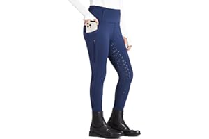 FitsT4 Sports Pantaloni da Equitazione per Bambine Leggings da Equitazione Rivestimento Completo in Silicone Pantaloni da Equitazione a Vita Alta