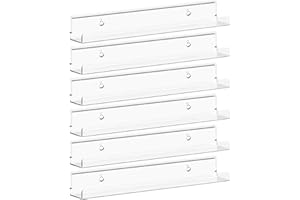 Lifewit Étagères Flottantes pour Disques Vinyles, Lot de 6 Étagères Murales en Acrylique Clair 30 cm, Décoration pour Livres/Photos/Maquillage, Chambre, Salon, Salle de Bain, Rangement et Organisation