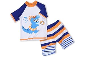AMZTM da Bagno per Dinosauro Bambini 2 Pezzi e Costume Costumi
