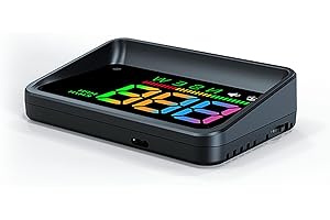 AMHVMU Heads Up Display Car GPS Speedometer with Auto Brightness Adjustment, MPH Colour Display, Overspeed Warning and Plug & Play for All Cars