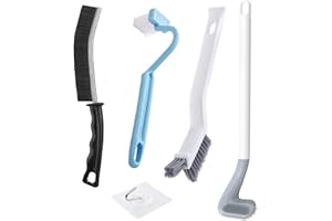 Xemnys Escobilla de inodoro, cepillo de silicona para limpieza profunda con mango largo, borde de inodoro y ranura de lechada de azulejos, cepillo de limpieza para el hogar, baño, ducha, espacios