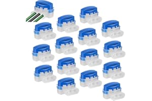Yzwuyou 20 Pezzi Morsetti per Cavi Cavo Connettore con Gel Connettori Elettrici Impermeabili a 3 Fori con Morsetto Autospelante ABS Isolato per Giardino Outdoor e Rasaerba Robot Husqvarna Automower