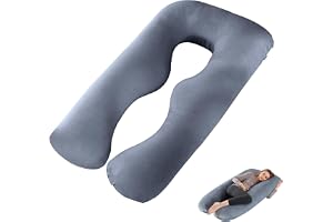 Ergonomisk Graviditetskudde, Amningskudde för Sömn, U-Form Sidokudde, Stöd för Mage, Rygg och Ben, Tvättbar. Perfekt för Graviditet och Amning.