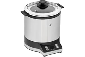 ‎WMF WMF Küchenminis Reiskocher 220 W, mit Lunch-to-go-Box, Damfgarer, platzsparend, Innentopf mit To-Go-Deckel 1l, Reiskocher mini cromargan matt