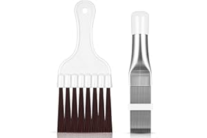 LA NAGO Air Conditioner Fin Comb,Stainless Steel Condenser Fin Comb, 2pcs Straight Condenser Comb AC Fin Comb Cleaner Brush Evaporator Radiator Fin Cleaning Tool Used for Cleaning Air Condition