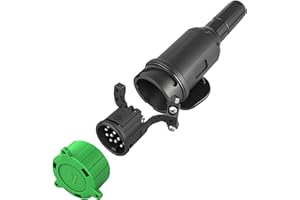 ‎CXTM CXTM 13 poliger Anhängerstecker, Premium Anhänger Stecker - 13 polig Schraubkontakt nach ISO 11446, für 12 V Hänger, inkl. Parking Cover, 13 polieger Stecker