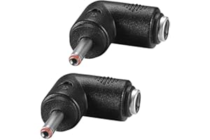 helpers lab 90 Grados Plug 5,5 mm x 2,1 mm Hembra a 3,5 mm x 1,35 mm Macho para Adaptador de Corriente, LED, Cámara CCTV Potencia, Coche, Monitores y Más -2 Pack