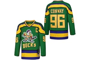 D-5 Jugend Mighty Ducks Trikot #96 Conway #99 Banks Jersey, Film Eishockey Trikot für Kinder