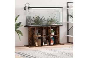Vopese Aquarium Stand Smoked Oak, 120x40x60 cm, Engineered Wood, Aquarium Floor Cabinet, Fish Tank Cabinet with Storage, Living Room
