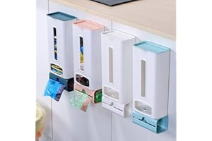 Tuzsocr Carrier Bag Dispenser,Plastic Bag Holder,Wall Mount Self Adhesive Carrier Bag Garbage Storage Box,Easy-Access Openings, Easy to Install, Mounts on Wall or Inside Cabinet Cupboard (White)