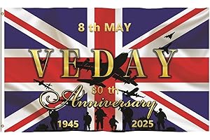 FAST ENJOYMENT 2025 VE Day 80th Anniversary Decorations Memorabilia Flag 80 Years Victory In Europe RAF 1945 UK WW2 WWII