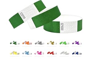 QUBIBAND 500 pezzi - 19 mm Wristbands, Braccialetti, Bracciali, Festival Braccialetti, Night-Club Braccialetti (Kelly Green)