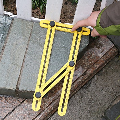 Winkel Lineal Vorlage Werkzeug mit Metall Schraube Fäden | Vierkant-Lineal – Winkel & Formen Finder | einfach zu verwenden Anziehen Mechanismus | leicht zusammenklappbar für einfache Lagerung | numerischen Print sowohl in Imperial-Metrisches System | Best für wiederholtes Messungen | für allgemeine Heimwerker & Handwerker, Ingenieure, Profi Builders als Tischler, dachdeckern und Dachdecker - 5