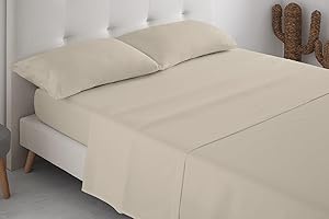 Degrees home Premium – Juego de Sábanas 200x200 cm 4 Piezas: Sábana Bajera Ajustable, Encimera y 2 Fundas de Almohada 50X80 – Microfibra Cepillada, Suave, Oeko-Tex Certificado