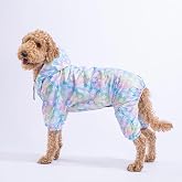 Pawstar Flores Fileli Su Ge&ccedil;irmez Orta-B&uuml;y&uuml;k Irk K&ouml;pek Yağmurluk Tulum (3XL)
