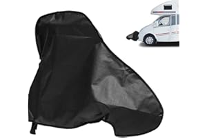 Pizsieat Uniwersalna osłona dyszla, duża, wodoszczelna, z regulowaną klamrą pasa, do przyczep kempingowych, przyczep kempingowych (czarna, 97 x 72 cm)