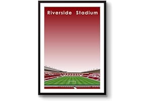HOME GROUND GroundDesigns MIDDLESBROUGH FC Football Gift RIVERSIDE STADIUM Art Print BORO