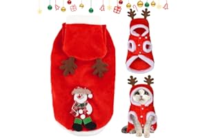 CAPANEUS Reno Traje Navidad Perro, Reno Navidad Disfraz para Gato, Traje Perro Navidad, Ropa de Perros de Navidad, Navidad Ropa para Gatos, Regalo para Perros y Gato, L