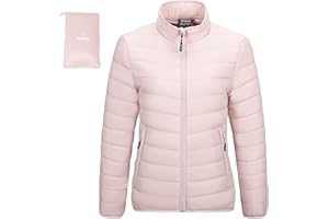 Outdoor Ventures Damen Steppjacke Leichte Warme Packbare Übergangsjacke Puffer Jacke für Frauen Gefüttert Weiche Steppmantel Quilted Coat für Freizeit Wandern Reisen Outdoor
