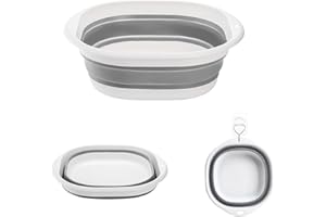 Toced Collapsible Washing Up Bowl, Portable Silicone Folding Hand Washing Basin, Multipurpose Outdoor Travel Basin, Camping Sink, Suitable for Baby and Children (3.5L)