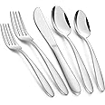 M MCIRCO® Silverware Set, 40-Piece Flatware, Stainless Steel Home Kitchen Hotel Restaurant Tableware Cutlery Set, Service,Include Knife/Fork/Spoon,Mirror Polished, Dishwasher Safe (2, Silver)