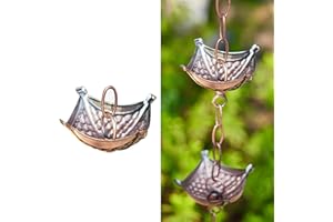 CMYUN Chaîne de Pluie Chaînes de Pluie en Métal pour Gouttières, Chaîne de Gouttière Japonaise, Chaîne de Gouttière Extérieure pour Porche D'entrée, Cour Intérieure, Jardin, Etc. (Color : Style1, Size : 1