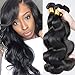 Sunwell Brazilian Virgin Hair Weave 3 Bundles Body Wave Hair Weft 7A Unprocessed Remy Human Hair Extensions 300g/Lot, Natural Color (10inch 12inch 14inch)