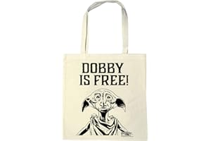 Logoshirt® Harry Potter I Dobby Is Free I Torba bawełniana na zakupy I Ekologiczna I Worek jutowy I Z motywem I Długie uchwyty I Öko-Tex® I Naturalny I Licencjonowany design