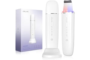 ANLAN Ultrasuoni Pulizia Viso Professionale,Facial Skin Scrubber Impermeabile a luce rossa e blu