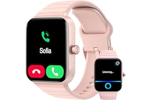 aeac Montre Connectée Femme Appel Bluetooth, Alexa intégrée 1.8" Smartwatch Moniteur de SpO2 Cardiofrequencemetre Sommeil, 100 Modes Sportifs Podometre Calories Etanche IP68 pour Android iOS