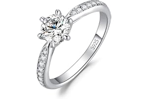 JewelryPalace Classic 1ct 1,5ct 2ct 3ct Rundslipad Moissanit Solitär Löftesring Dam, Förlovningsring Damring Silver 925 Med S