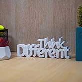 NUKKAD TALES Think Different White Motivational Aesthetic Table Decor - Ideal for Home Study Desk or Office Table. Quirky Roo