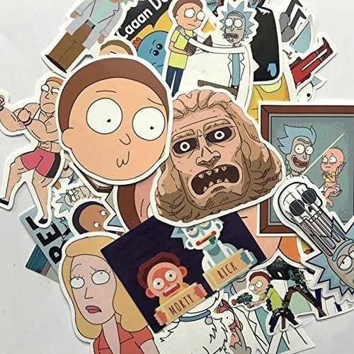 X charmer PVC Waterproof Drama Rick and Morty Graffiti Stickers Decal For Snowboard Laptop Luggage Car Fridge DIY Styling Vinyl Home Decor (35pc/set) (35Pcs Rick and Morty)