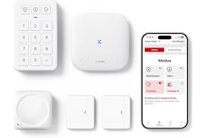 X-Sense Smart larmsystem hem & lägenhet, smart larmset, AS05 | Rörelsedetektor, WLAN-dörrlarm och fönsterlarm med app, med dö