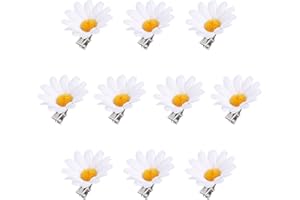 Lurrose 10pcs Daisy Hair Clips Cute Small Flower Hair Barrettes Braid Accessory Hair Pins for Ladies Girls