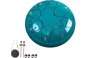 YUCHIFA Rain Drum for Outside Garden, Rain Drum, Steel Tongue Drum Rain Chime,Drum Rain Chime Waterproof,Rain Drum for Garden Instrument,for Camping, Meditation or Yoga (8-tone 6-inch,M)