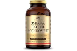‎SOLGAR SOLGAR® Omega-3 Fischöl hochdosiert | Kaltwasser-Fischöl mit EPA und DHA | Mehrfach ungesättigte Fettsäuren | mit 1764 mg Omega-3-Fettsäuren pro Tagesdosis | 100 Softgel-Kapseln