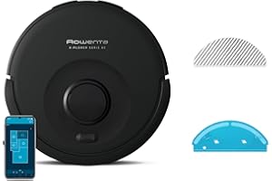 Rowenta X-PLORER Serie85, Aspirateur robot laveur, Aspiration en profondeur, Navigation intelligente, Détection laser à 360°, RR87C5FE, Noir